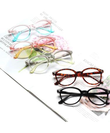 SIGVAN 5 Pack Ladies Reading Glasses - Blue Light Blocking Stylish Round Eyeglasses for Women | Colorful 2.5x Magnification - International Shipping Available - Buy Online on GoSupps.com