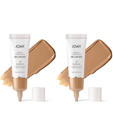 JOAH Beauty Perfect Complexion BB Cream with Hyaluronic Acid and Niaciminade Korean Makeup with Medium Buildable Coverage Evens Skin Tone Lightweight Semi Matte Finish Medium with Neutral Undertones