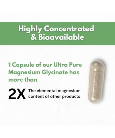 Pure Magnesium Glycinate Capsules - Non-Buffered 350mg Elemental Magnesium Supplement - Chelated High Absorption & Purity Magnesium Complex - Made in USA - Buy Online on GoSupps.com