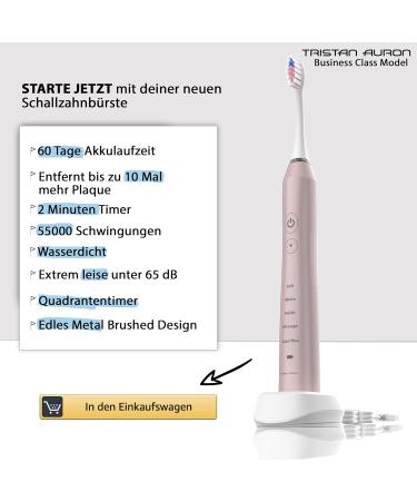 Tristan Auron Electric Toothbrush - 55 000 VPM 5 Modes UV Case 60 Days Battery Travel Case & 2 Heads - Pink D - Buy Online on GoSupps.com