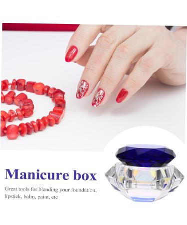 minkissy Nail Art Crystal Cup Glass Jars Cosmetics Crystal Glass Jar Nail Art Glass Jar Lipstick Glass Jar Cream Glass Jar Nail Polish Glass Cup Nail Art Glass Container Hand Model Manicure 6.5x8cm Blue - Buy Online on GoSupps.com