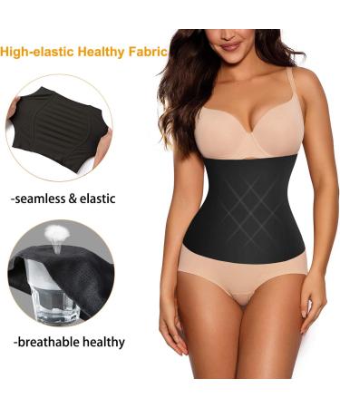 Bingrong 2 in 1 Waist Trainer for Women - Postpartum Belly Band & Maternity Recovery Belt | Seamless Girdle for Tummy Control & Body Shaping - Black - Buy Online on GoSupps.com