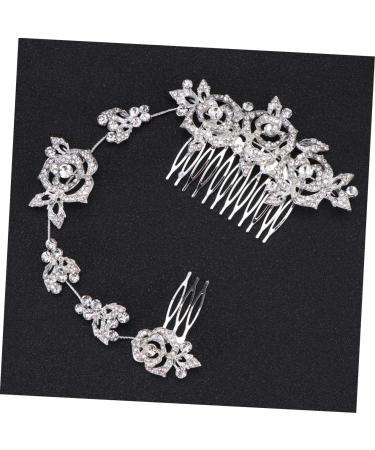 Ipetboom Bridal Wedding Hair Comb Hair Comb Floral Rhinestone Hair Pin Beautiful Bride Issue Card Rhinestone Headband Hair Comb - Buy Online on GoSupps.com