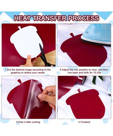 Maroon 12x5' Iron On Heat Transfer Vinyl Roll for T-Shirts, Hats, Clothing - HTV for Cameo, Heat Press Machines & Sublimation - Buy Online on GoSupps.com