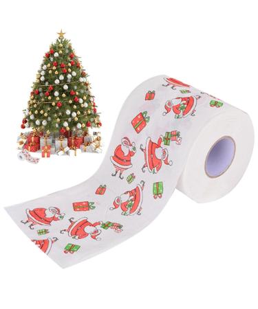 Christmas Toilet Paper Roll | Funny Christmas Novelty Design Toilet Paper - Christmas Home Decor Decorative Bathroom Scarves Party Supplies Generic Christmas Gift Box