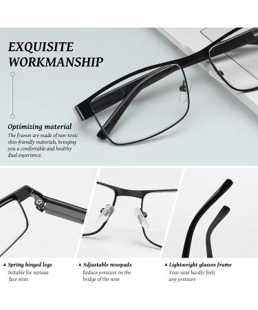 Blue Light Blocking Metal Readers 5-Pack for Men with Anti Eye Strain Technology - Brown/Black/Silver/Gunmetal/Gold 1.5 - Buy Online on GoSupps.com