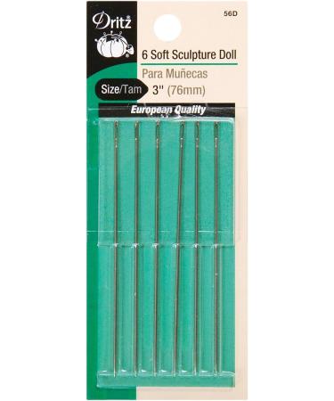 Dritz 56D Doll Hand Needles Soft Sculpture 3-Inch (6-Count) Nickel - Ideal for Soft Sculpture Projects - Buy Online on GoSupps.com