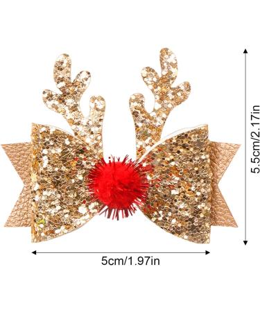  1/2/4 PIECES Toddler Deer Antler Hair Clips Reindeer Antlers Hair Bows For Girls Red Hair Bows Accessories To Wear Personalised Baubles 1 count (Pack of 1) Gold - Buy Online on GoSupps.com