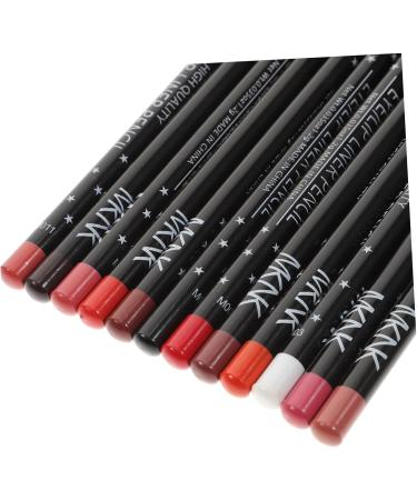 LALAFINA 12 Pcs Pencil Matte Lip Liner Set Long lasting Nude Lip Liner Matte Smudge Proof Lip Pencil Matte Lip Liner Pencil Make Up Lipliner Pencil Set for Women 1 count (Pack of 1) As Shown - Buy Online on GoSupps.com