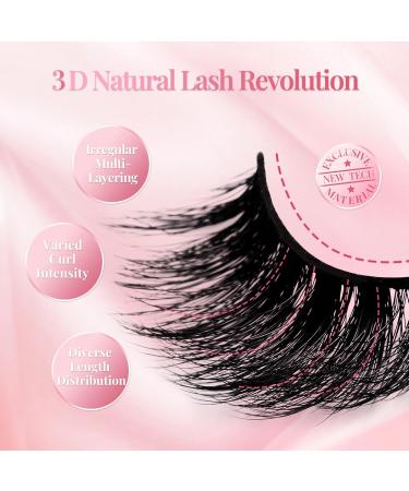 Natural Cat Eye Lashes - 5 Pairs Fluffy Mink Wispy 3D Anime Strip Lashes by VEDA TINDA | Romantic Liaison - Perfect for Extensions (Glue Required - Buy Online on GoSupps.com