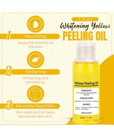 Thai Whitening Yellow Peeling Oil Super Powerful Peeling Natural Spots Whitening Yellow Peeling Oil with Hyaluronic Acid Softening Callus Removal - Buy Online on GoSupps.com