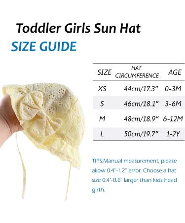 XIAOHAWANG Baby Girl Sun Hat - Embroidered Flowers Toddler Bucket Hat for Infant Girls 6-12 Months | Yellow Summer Cap - Buy Online on GoSupps.com