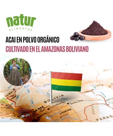 natur alimentos Natur Organic Freeze-Dried Acai Powder 100g Superfood rich in antioxidants vitamins and minerals Berry Powder Suitable for vegans Strengthens your immune system Provides a dose - Buy Online on GoSupps.com