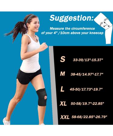 Nellhomy Professional Knee Brace with Patella Gel Pads - XL Black Support for Meniscus Tear & Knee Pain Relief - Buy Online on GoSupps.com
