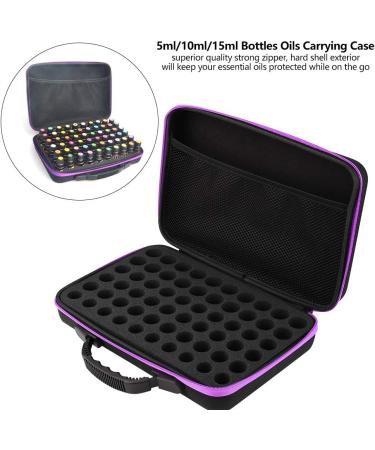 Essential Oil Carrier Bag - 60 Bottle Hard Shell Storage Box (5ml-15ml) - Shockproof & Stylish Purple - Buy Online on GoSupps.com