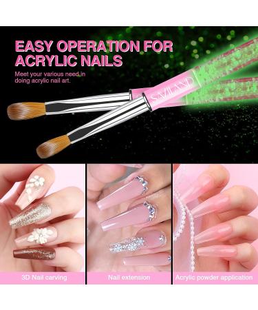 Saviland Kolinsky Acrylic Nail Brush Set - 4PCS Professional Size Brushes for Acrylic Nails Extension & Carving - Buy Online on GoSupps.com