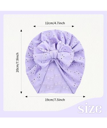 Cinaci 6-Piece Cute Baby Turban Hats with Bow for Girls - Soft Stretchy Nursery Caps for Newborns and Toddlers - Buy Online on GoSupps.com