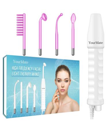 YourMate PhotoTherapy Device High Frequency Facial Wand Machine with Argon Tubes for Face Chin Neck Hair, Skin Tightening Wrinkle Reducing, Hair Care