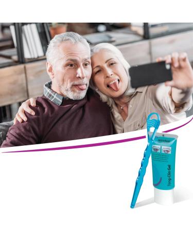 Miradent Tong-Clin Fresh Set - Dual Function Tongue Cleaner & Gel for Bad Breath | Gentle Alcohol-Free Solution for Effective Tongue Cleaning - Buy Online on GoSupps.com