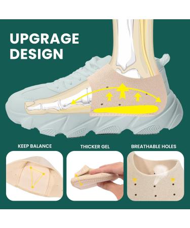 Welnove Plantar Fasciitis Heel Protectors - Heel Cups for Pain Relief & Achilles Tendonitis Support, Large UK 8-13 Beige - Buy Online on GoSupps.com