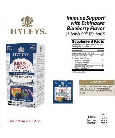 Hyleys - Immune support Blueberry Flavour Winter Tea - Healthy Boost Your Immune For Regular Function - (25 Foil Envelope Tea Bags) finest taste - Buy Online on GoSupps.com