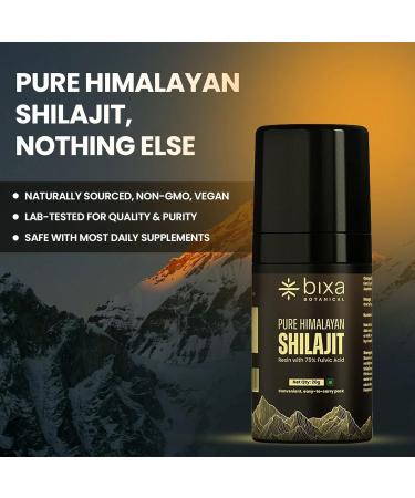 bixa BOTANICAL Shilajit for Men Pure Himalayan Resin with 75% Fulvic Acid Supports Energy Stamina & Muscle Health Fast-Dissolving Lab-Tested Vegan Mess-Free Pump Easy to Carry 50 Servings Shilajit 0.02 Ounce (Pack  - Buy Online on GoSupps.com