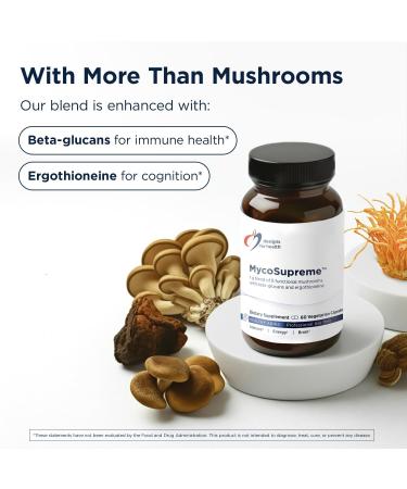 Designs for Health MycoSupreme Mushroom Supplement - Nootropic Immune Support Supplement with Lion s Mane Reishi Cordyceps Turkey Tail & Chaga Mushroom Complex - Vegan Gluten Free (60 Capsules) - Buy Online on GoSupps.com