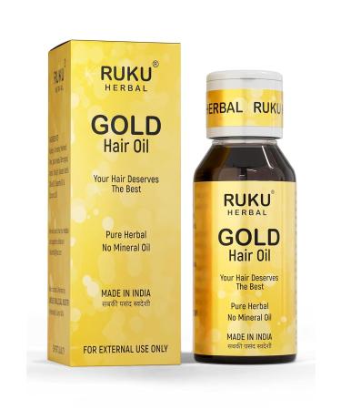 Ruku Herbal Gold Hair Oil 50ML - Nourishing & Revitalizing Hair Treatment for All Hair Types | Buy Online Internationally - Buy Online on GoSupps.com