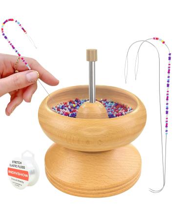 indivshow adjustable bead loom,seed bead loom kit includes thread,beading  needles, 8000 grains czech beads,calipers, thimble