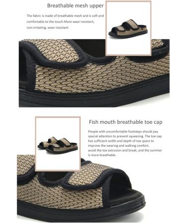 KXSM Unisex Diabetic Slippers | Extra Wide Adjustable Memory Foam Comfort | Anti-Slip Elderly Walking Sandals - Black Size 49 - Buy Online on GoSupps.com