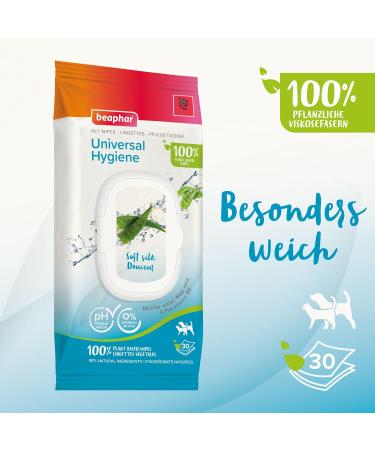 Beaphar Universal Hygiene Wipes for Dogs & Cats - 30 Pack | International Shipping Available - Buy Online on GoSupps.com