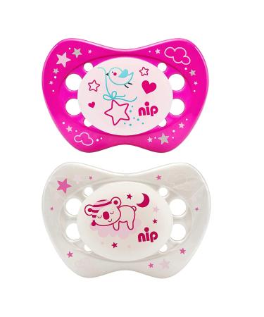 Nip Light-Pin 'Night' Silicone Pacifier for Girls - BPA-Free Jaw-Friendly Size 3 (16-32 Months) - Made in Germany - Buy Online on GoSupps.com