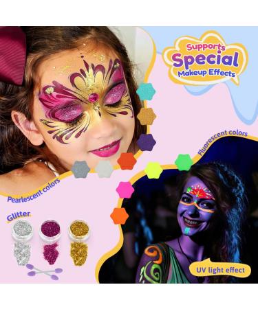 Janolia Face Painting Kit for Kids - 23 Water-Based Colors for Halloween Carnival Cosplay & Parties | Ideal Face Paint Makeup Palette - Buy Online on GoSupps.com