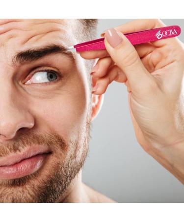 OCBA 4-Pack Pink Eyebrow Tweezers for Women & Men | Precision Stainless Steel Hair Removal Tools - Buy Online on GoSupps.com