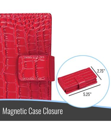 HealthSmart Weekly Pill Organizer | 7-Day Medicine Organizer | Red Crocodile Pill Box for Easy Medication Management - Buy Online on GoSupps.com