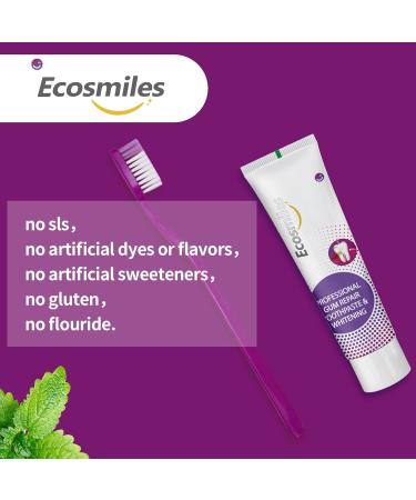 Ecosmiles Fluoride Free Gum Health & Whitening Toothpaste for Bleeding Gums & Gingivitis Reduces Tooth Sensitivity Repairs Enamel & Removes Plaque with Hydroxyapatite SLS Free Mint 3.52 oz - Buy Online on GoSupps.com