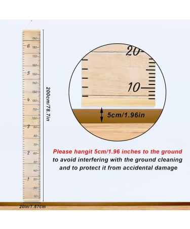 MHJY Kids Height Chart - Wooden Ruler Growth Measurement Wall Decor for Boys and Girls - 7.9'' x 79'' Canvas Height Measure Chart - Nursery Bedroom Decor - Buy Online on GoSupps.com