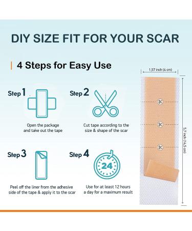ScarAway Silicone Scar Sheets - 6 Pack for Healing Keloid, C-Section, Tummy Tuck & Surgery Scars - 5.7x1.57 Inch - Treatment for Stretch Marks - Buy Online on GoSupps.com