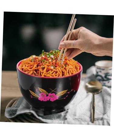1 pc Home Food Rice Salad Ceramic Practical Household Restaurant Plastic Ramen Thread 9.6X9.4CM Black - Buy Online on GoSupps.com