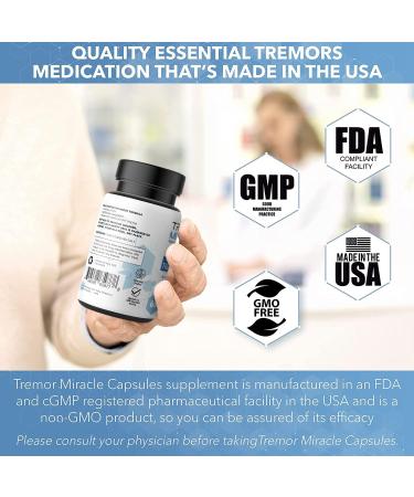 Real Science Tremor Miracle Capsules Tremor Relief Supplement and Hand Tremor Aids for Adults with TremorStop Blend GABA and Vitamins for Neurotransmission Support Made in USA 60 Caps 1 Pack - Buy Online on GoSupps.com