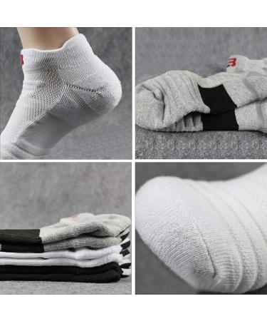 Belisy Men's Compression Athletic Socks - 6 Pack for Basketball & Running | Grey | Medium - Buy Online on GoSupps.com