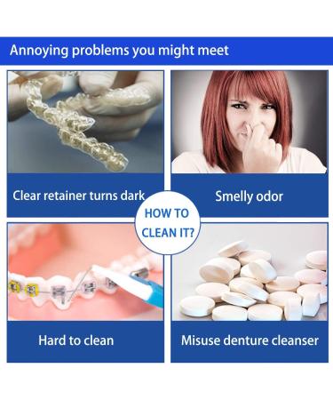 Retainer Cleaning Tablets 120ct - 4 Months Supply | Mouth Guard Cleaner, Remove Stains & Odor, Prevent Brace Discoloration, Mint Flavor - Buy Online on GoSupps.com