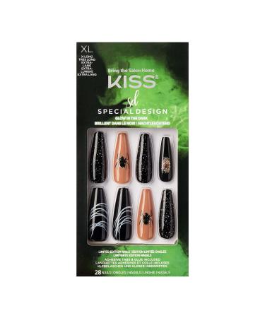 Kiss Halloween Special Design Nails - Stranger Things Extra Long Length Coffin Shape 28 Fake Nails