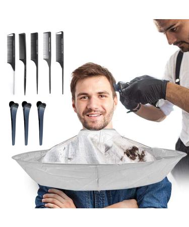 Barber Cape Hair Cutting Cape Umbrella 8 PCS Hair Cutting Kits for Home Stylists Barber Salon for Adults Kids(1 Hair Cutting Cloak Umbrella 3 Hair Clips 5 Hair Comb)