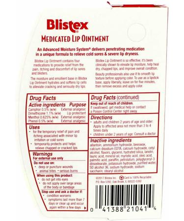 Blistex Lip Medicated Ointment 0.35 oz - Bundle of 6 | Soothing Lip Care Treatment - Buy Online on GoSupps.com