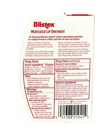 Blistex Medicated Lip Ointment 0.35 oz - Relief for Dry, Chapped Lips - Buy Online on GoSupps.com