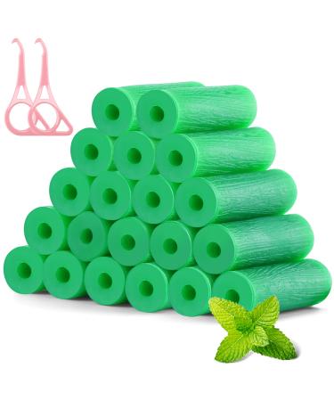 Aligner Chewies for Invisalign Aligners Mint Scented (20 Pcs Green) and Aligner Removal Tool (2 Pcs Pink)