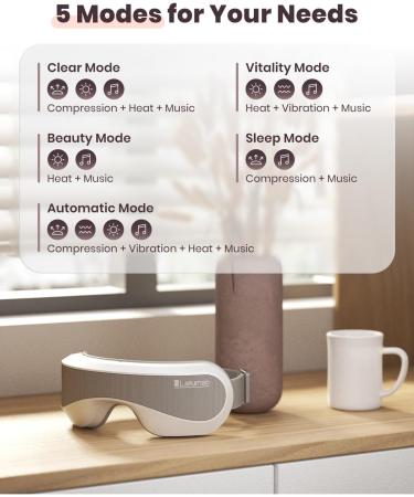 Eye Massager with Heat & Remote - Bluetooth Music Therapy for Migraines Sleep Aid & Eye Strain Relief | Perfect Gift for Men & Women - Buy Online on GoSupps.com