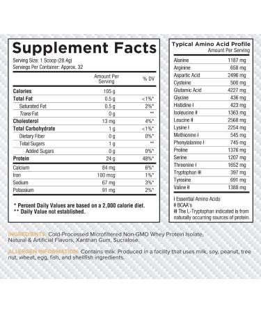 Core Nutritionals ISO Whey Protein Isolate - 25g Protein Zero Fillers 32 Servings Vanilla Cake - 100% Micro Filtered 2 Pound - Buy Online on GoSupps.com