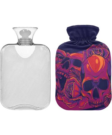 Naanle Skull & Roses Hot Water Bottle 2L Transparent Hand/Foot Warmer for Pain Relief & Heat Therapy Ideal for Cold Therapy & Comfort - Buy Online on GoSupps.com